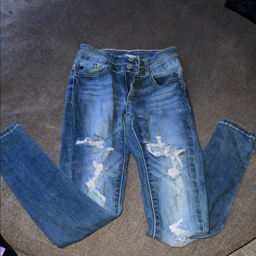 Blue Distressed Women's Jeggings